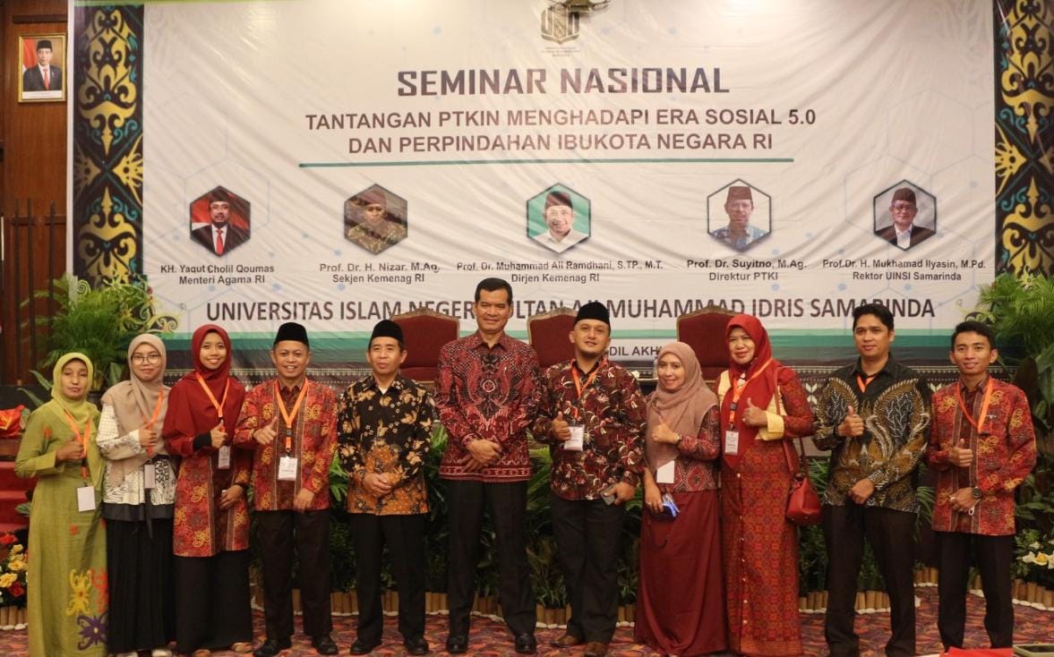 Pascasarjana UINSI Samarinda berpartisipasi  dalam Seminar Nasional “Tantangan PTKIN Menghadapi Era Sosial 5.0 dan Perpindahan Ibu Kota Negara RI”