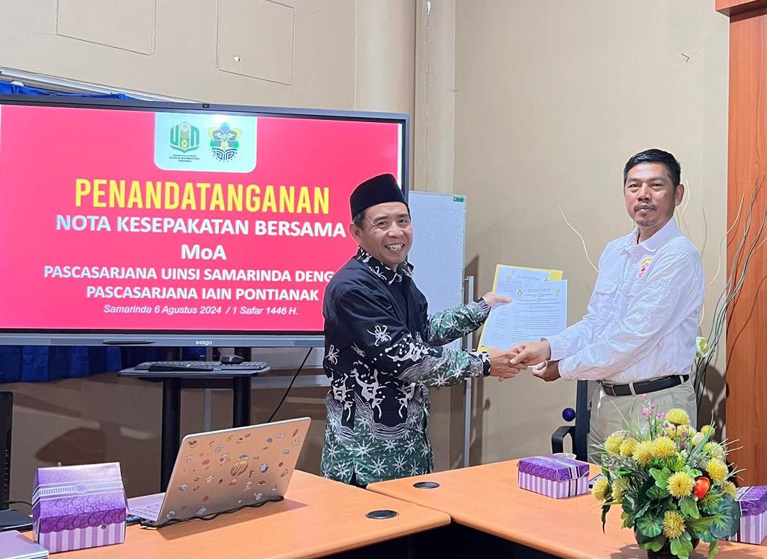 Pascasarjana UIN Sultan Aji Muhammad Idris Samarinda dan Pascasarjana IAIN Pontianak Jalin Kerja Sama dengan Tandatangani MoA